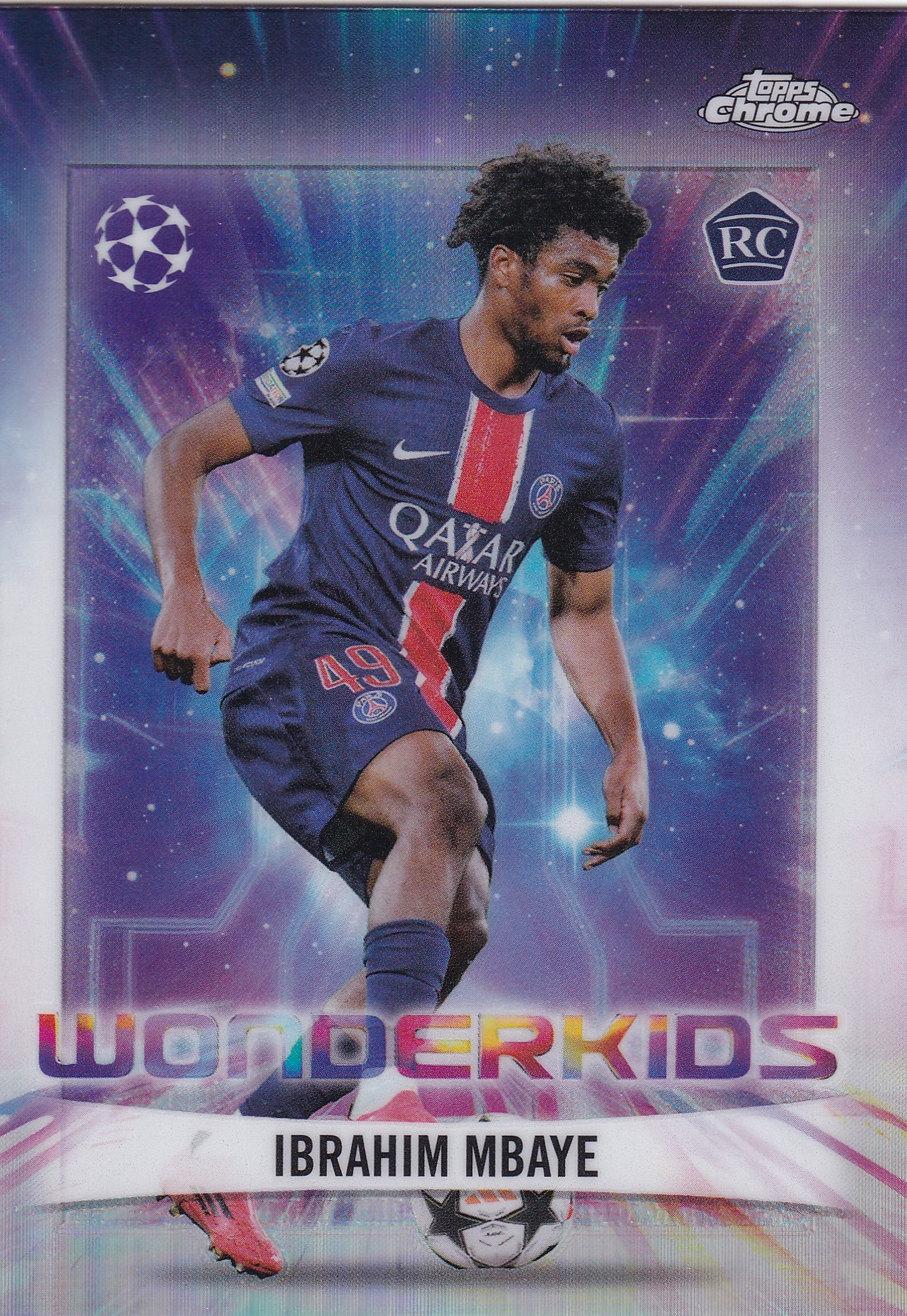 WK-04. IBRAHIM MBAYE - PARIS SAINT-GERMAIN - ROOKIE CARD - WONDERKIDS