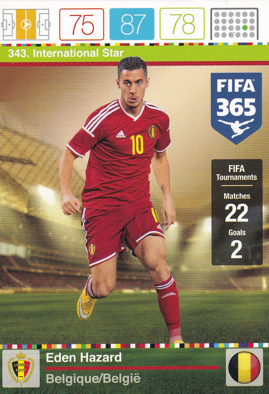 343. EDEN HAZARD - BELGIA - INTERNATIONAL STAR