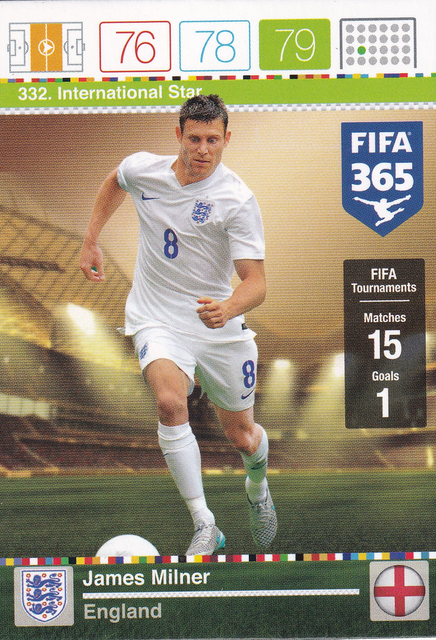 332. JAMES MILNER - ENGLAND - INTERNATIONAL STAR