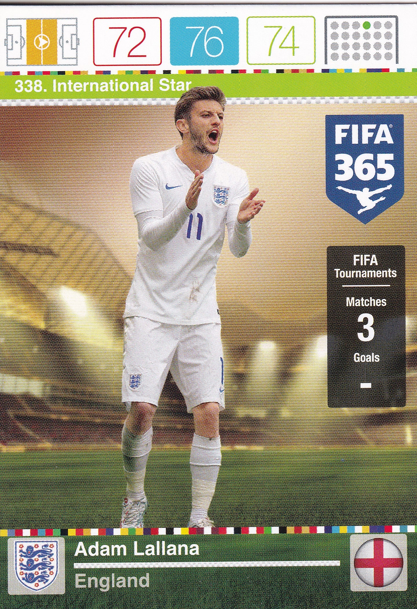 338. ADAM LALLANA - ENGLAND - INTERNATIONAL STAR