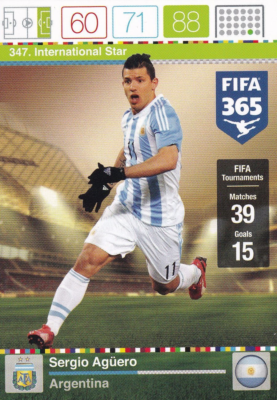 347. SERGIO AGÜERO - ARGENTINA - INTERNATIONAL STAR