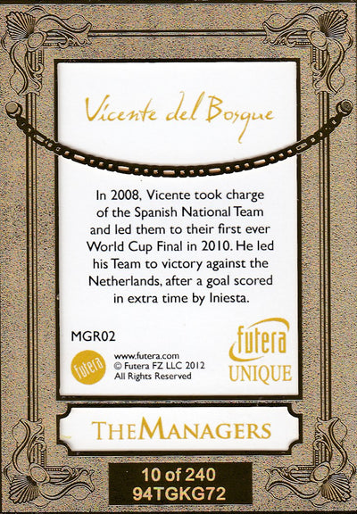 MGR-02. VICENTE DEL BOSQUE - SPAIN - THE MANAGERS #240