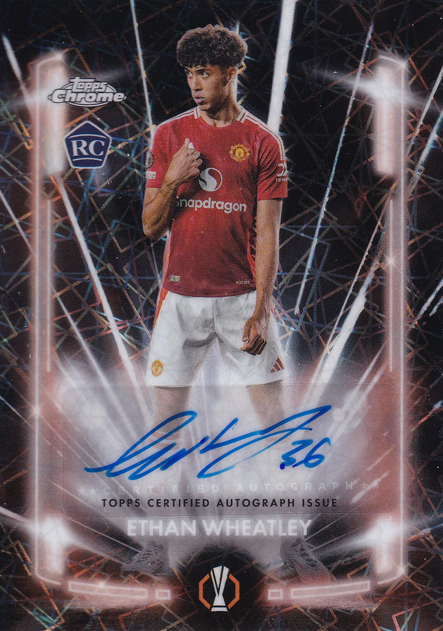 BLA-EW. ETHAN WHEATLEY - MANCHESTER UNITED - ROOKIE CARD - BLACK LAZER AUTO