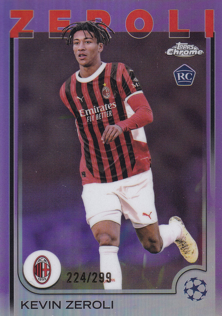 034. KEVIN ZEROLI - AC MILAN - ROOKIE CARD - VIOLET PRIZM /299
