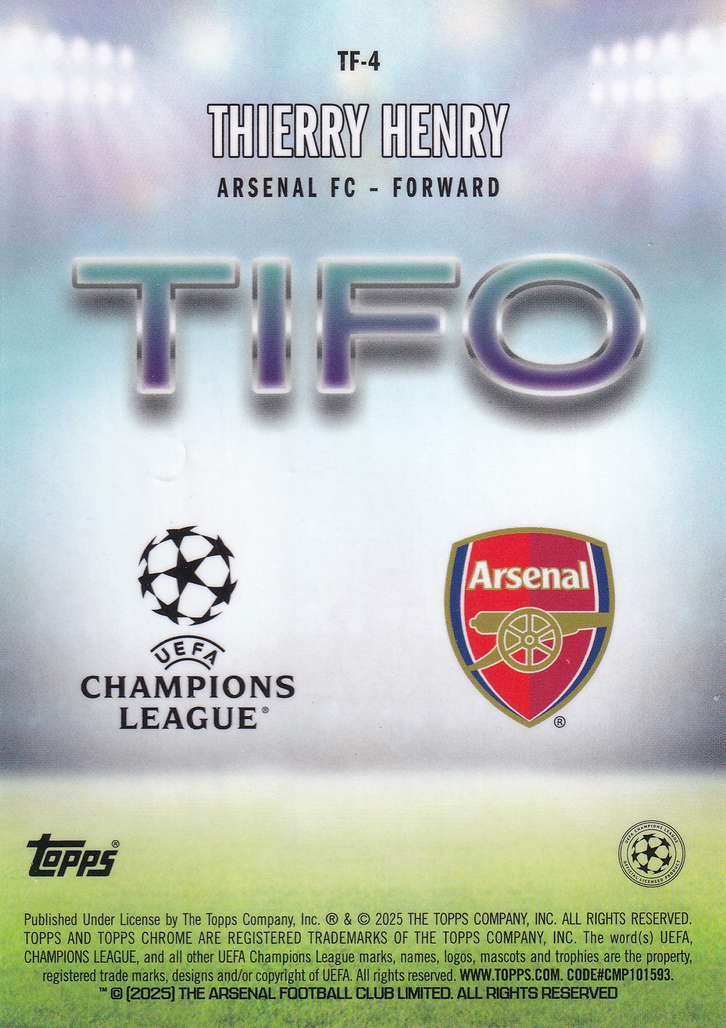 TF-04. THIERRY HENRY - ARSENAL - TIFO - CASE HIT