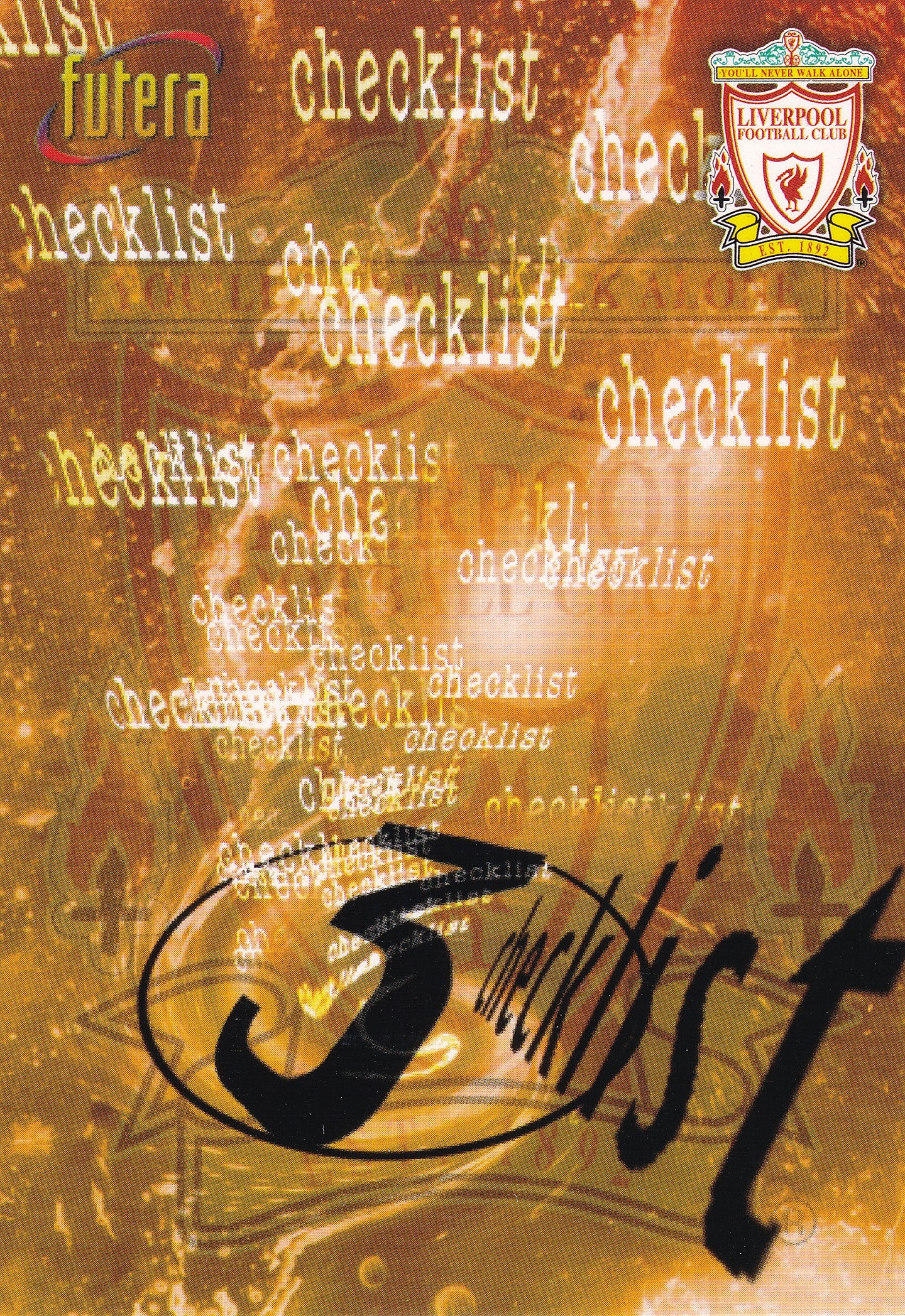 099. CHECKLIST 3 - LIVERPOOL FUTERA 1998