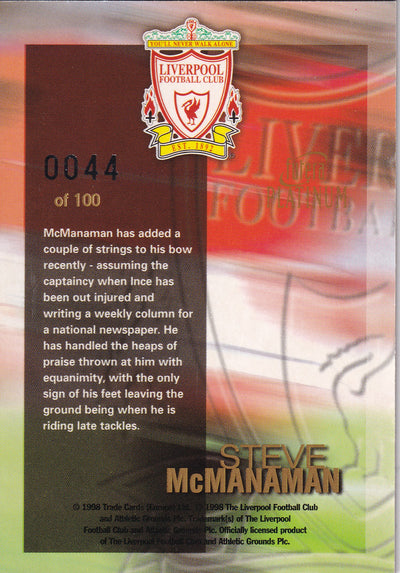 STEVE McMANAMAN - REDEMPTION CARD - REEMED CARD - CERTIFICATION #0044