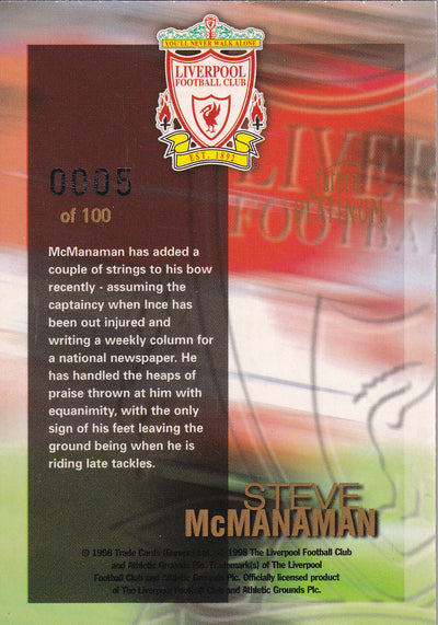 STEVE McMANAMAN - REDEMPTION CARD - REEMED CARD - CERTIFICATION #0005