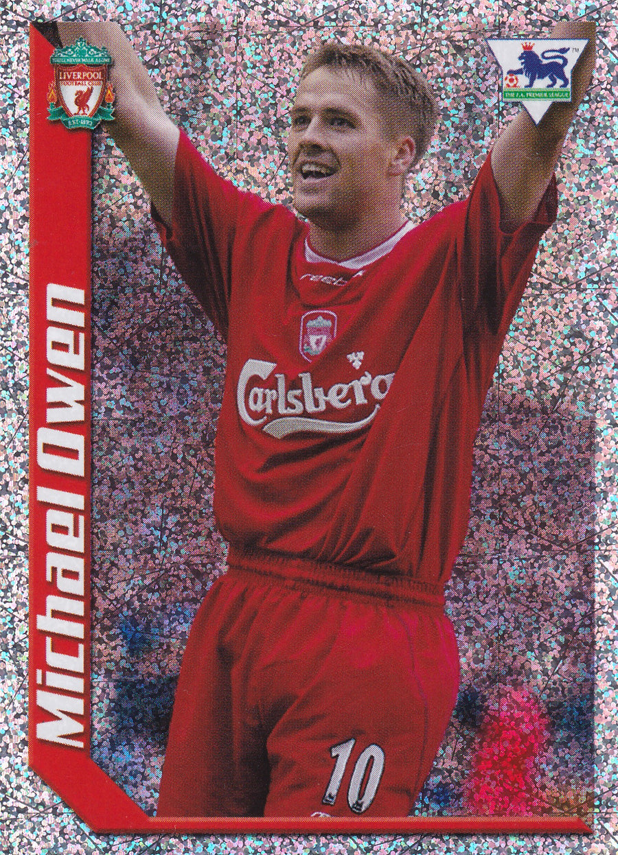 302. MICHAEL OWEN - LIVERPOOL - SPARKLE FOIL - GREEN BACK