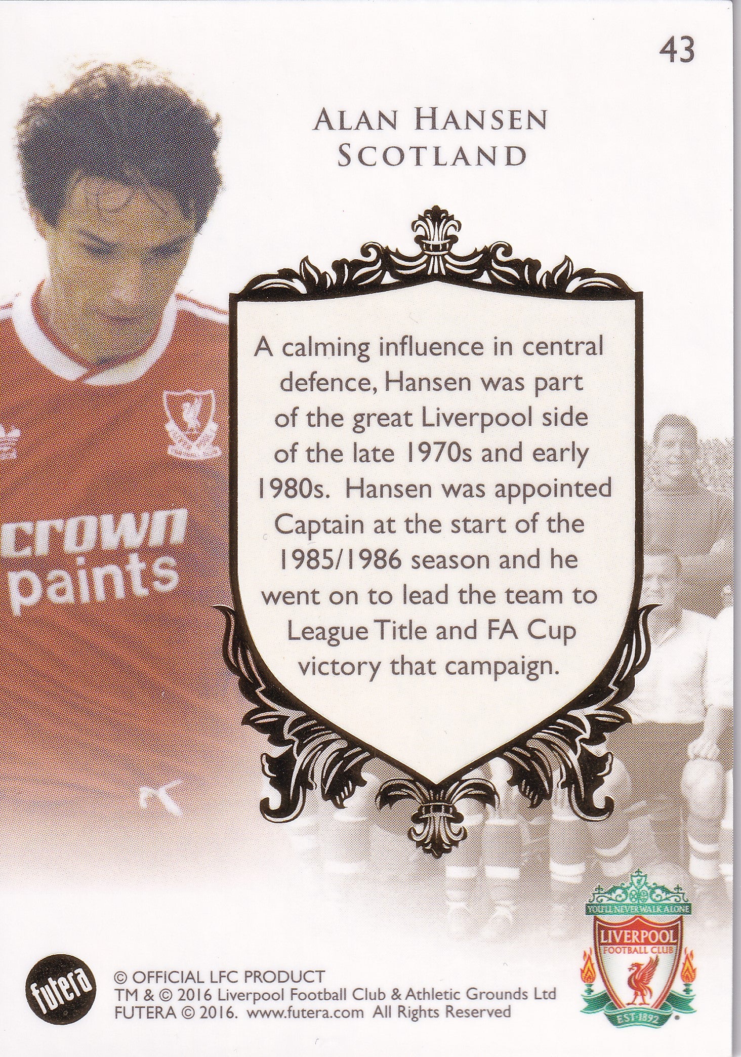043. ALAN HANSEN - LIVERPOOL - THE GREATS