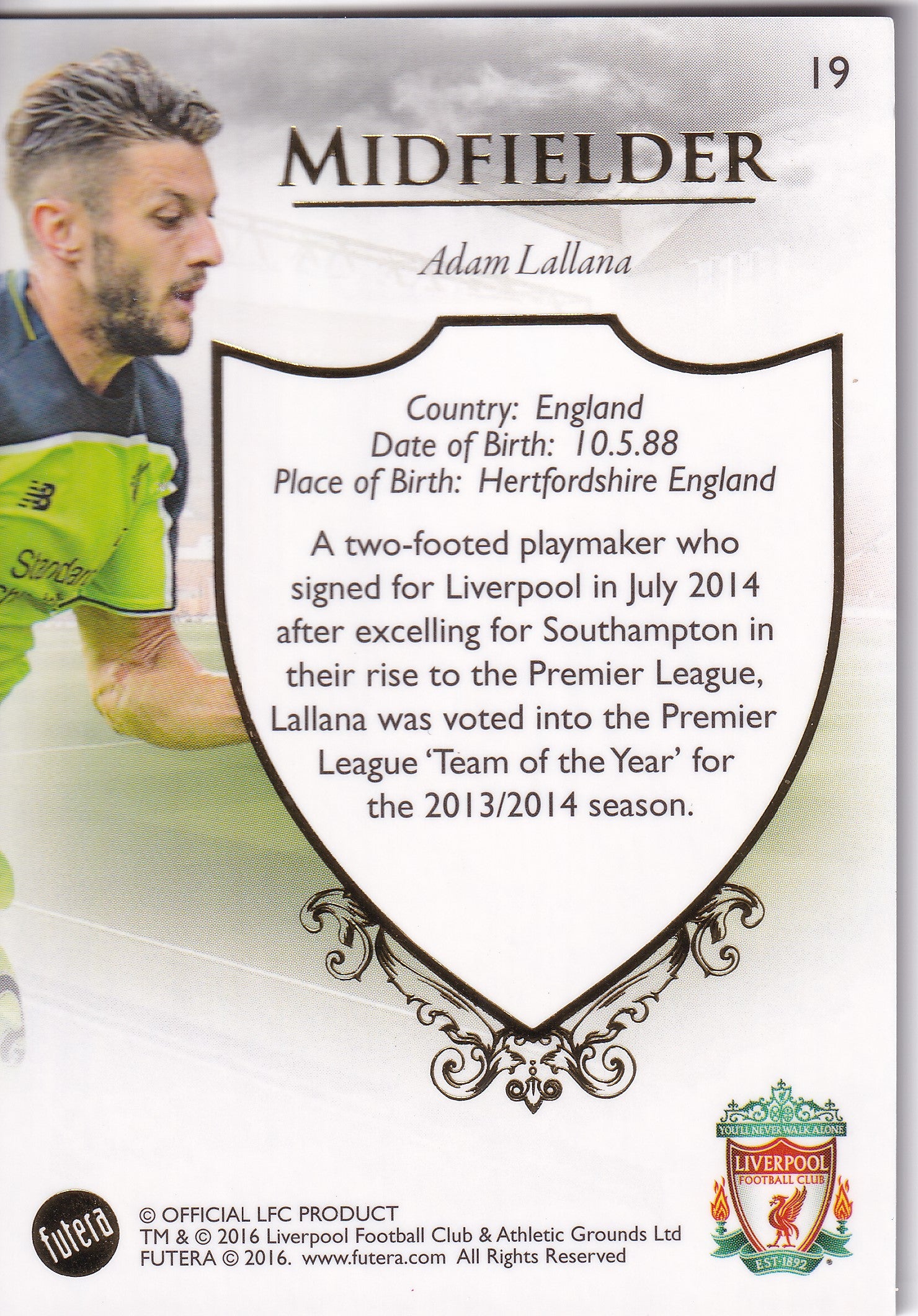 019. ADAM LALLANA - LIVERPOOL