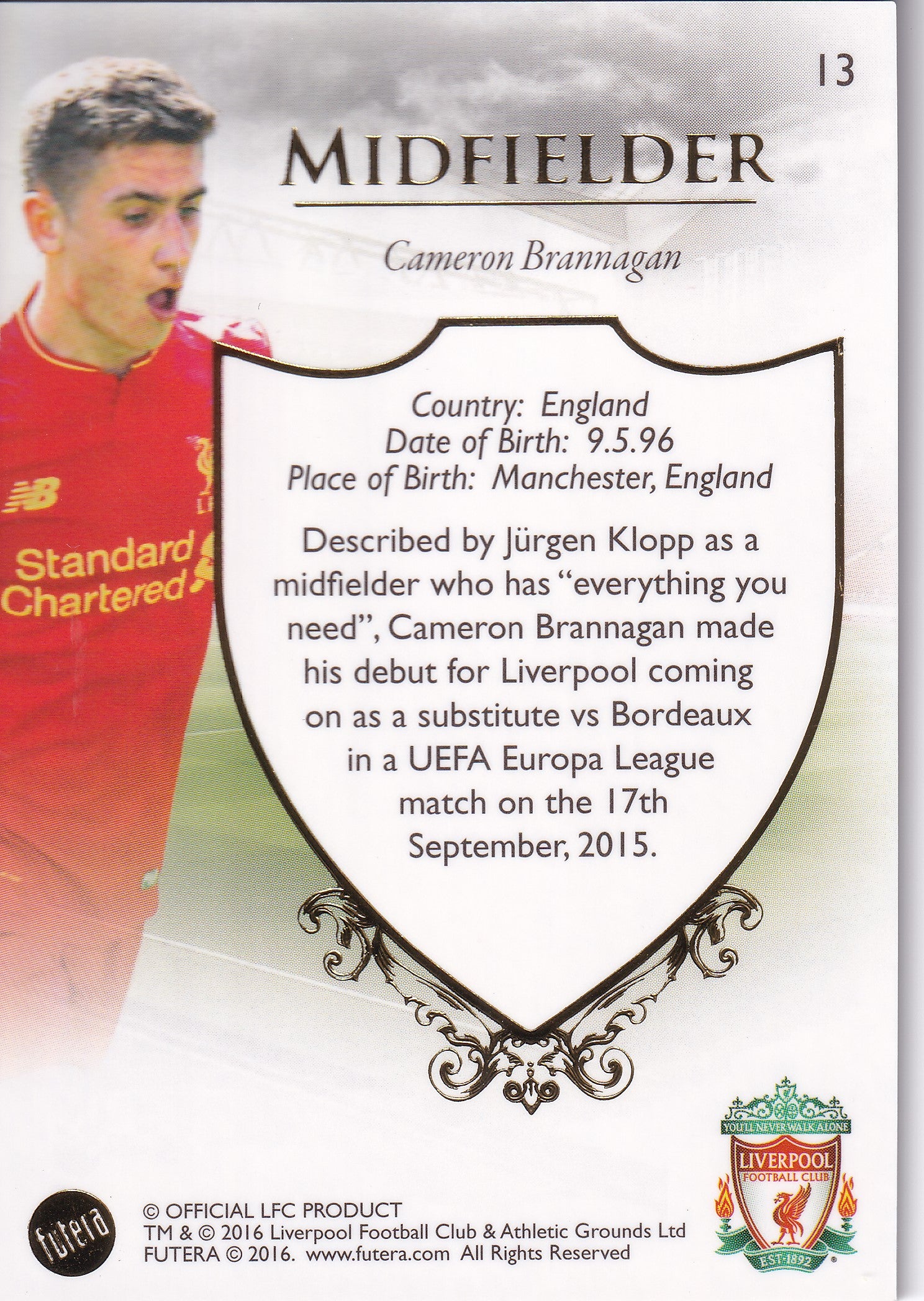 014. CAMERON BRANNAGAN - LIVERPOOL