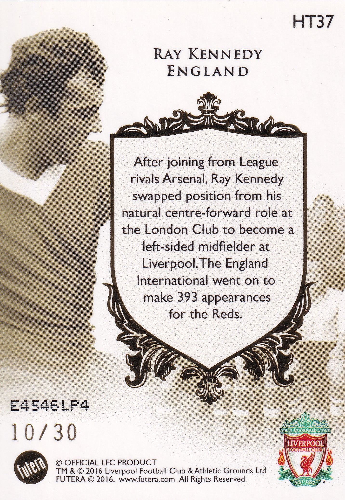 HT37. Ray Kennedy #10/30 - Heritage - Liverpool