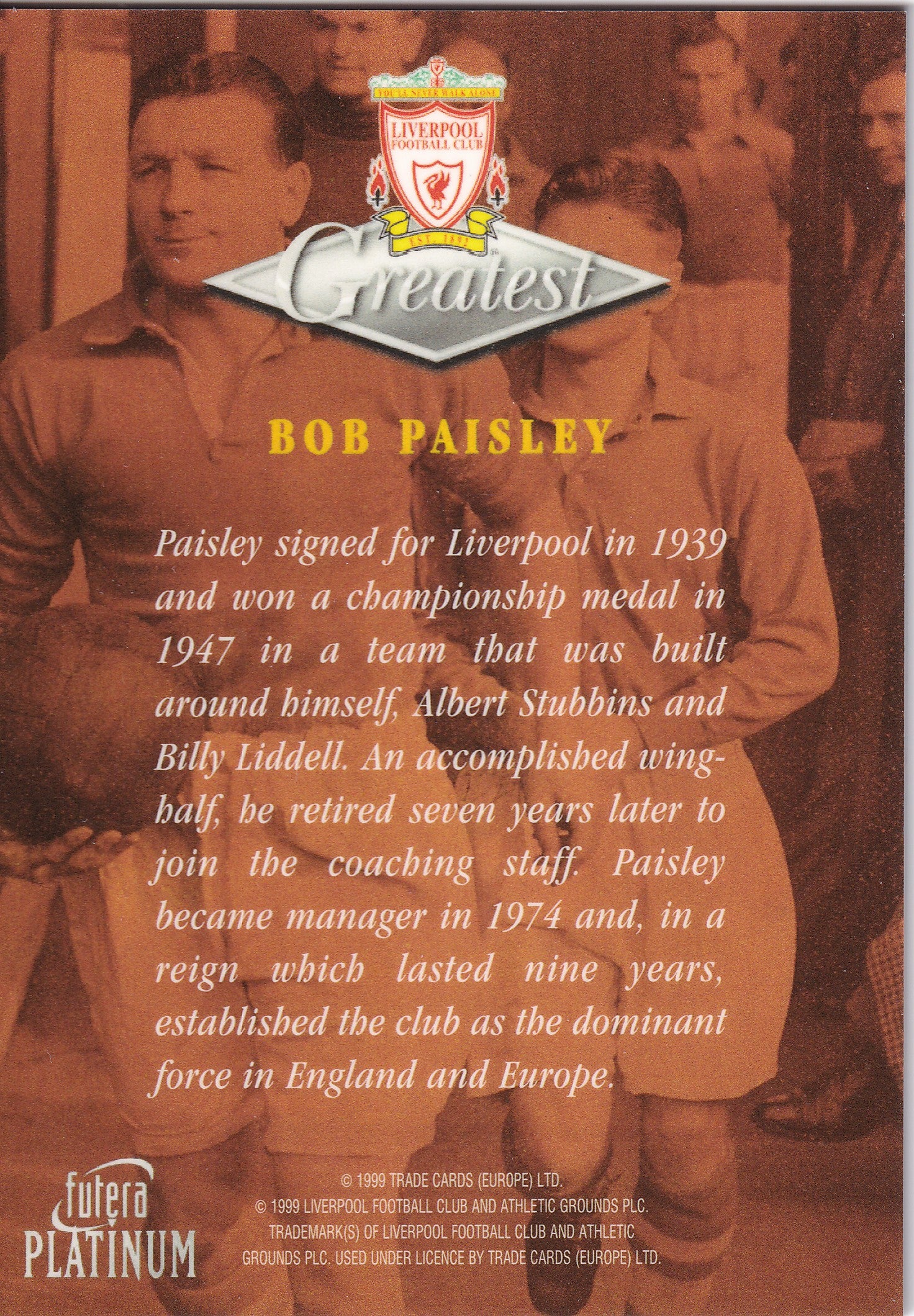 036. BOB PAISLEY - GREATEST - LIVERPOOL