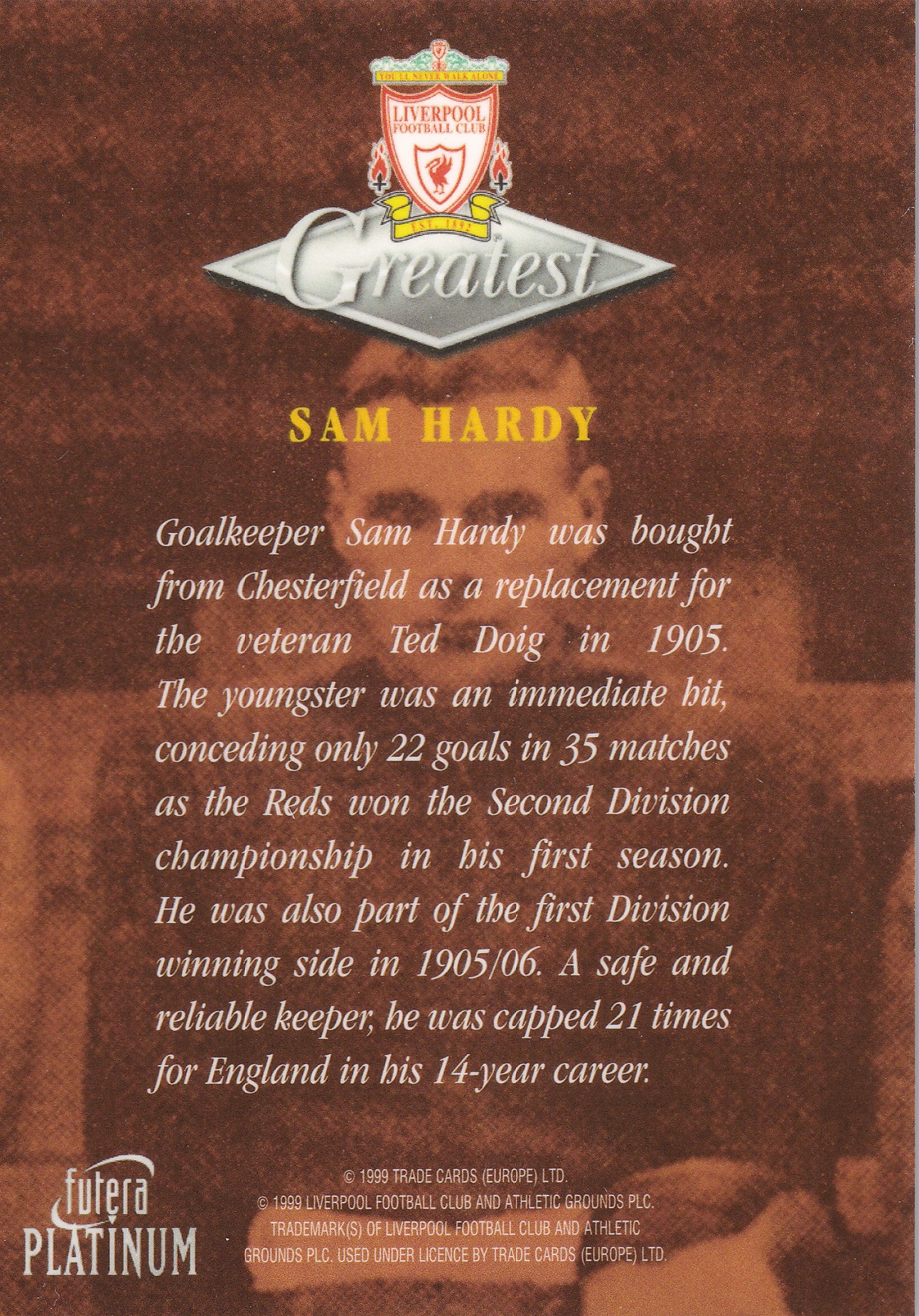 017. SAM HARDY - GREATEST - LIVERPOOL