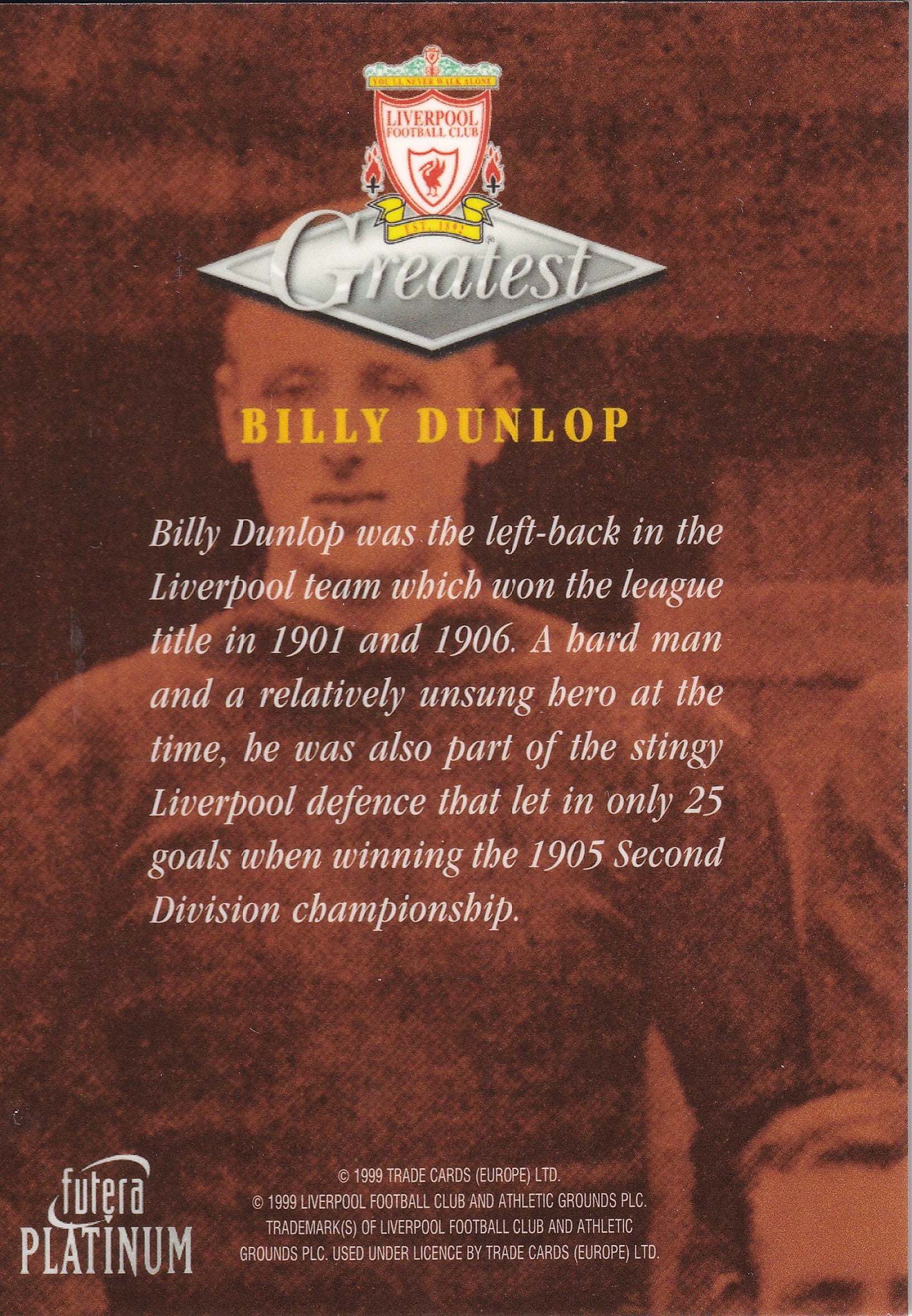 012. BILLY DUNLOP - GREATEST - LIVERPOOL