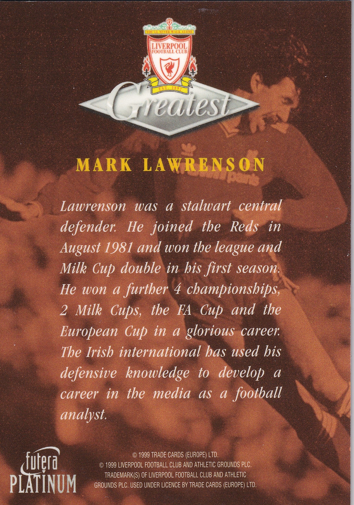 026. MARK LAWRENSON - GREATEST - LIVERPOOL