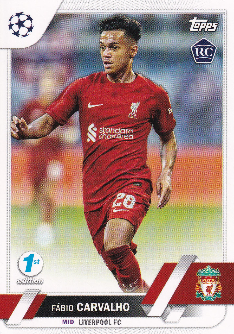 028. FABIO CARVALHO - LIVERPOOL FC - ROOKIE CARD - 1ST EDITION