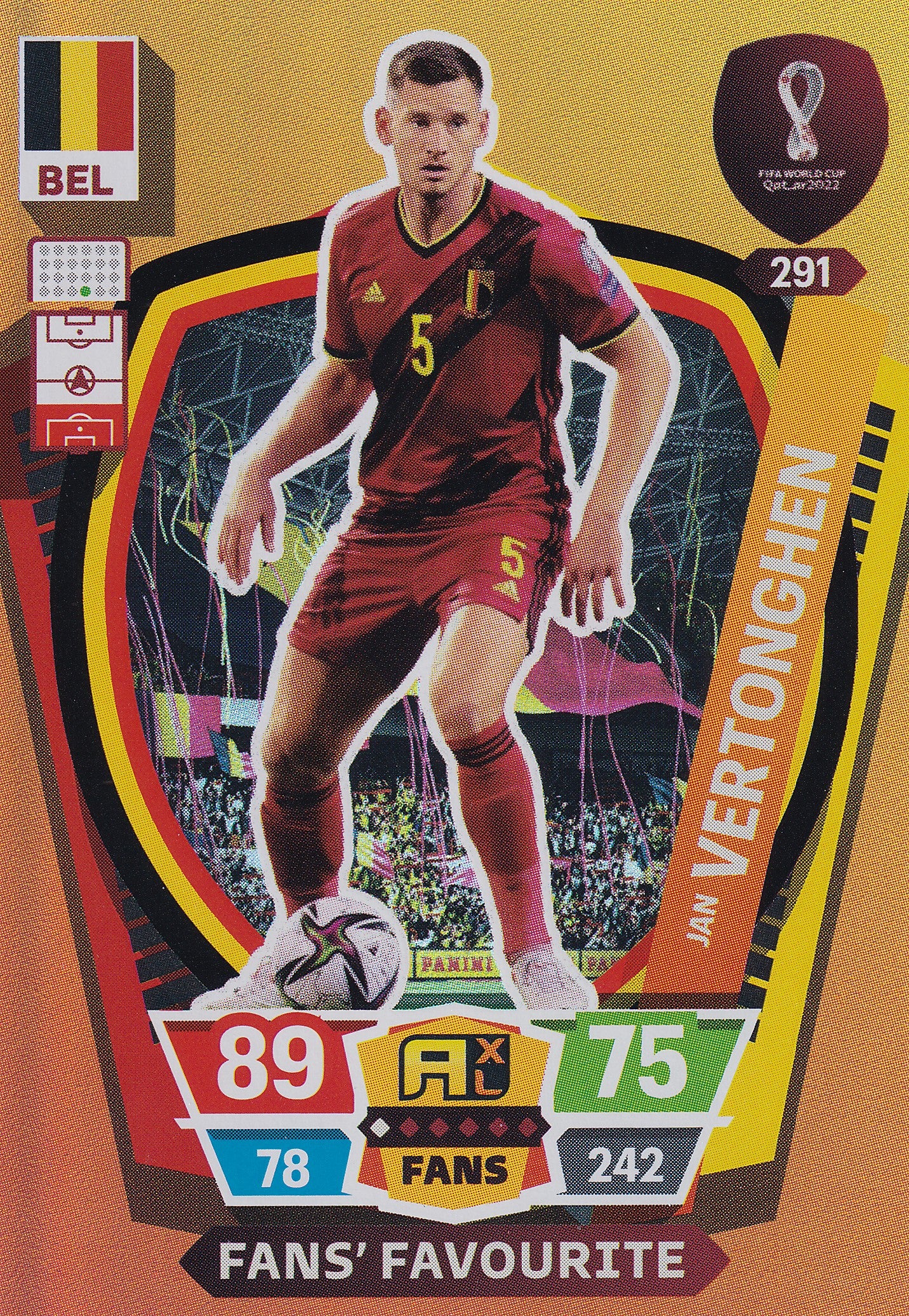 291. JAN VERTONGHEN - BELGIUM - FANS FAVOURITE