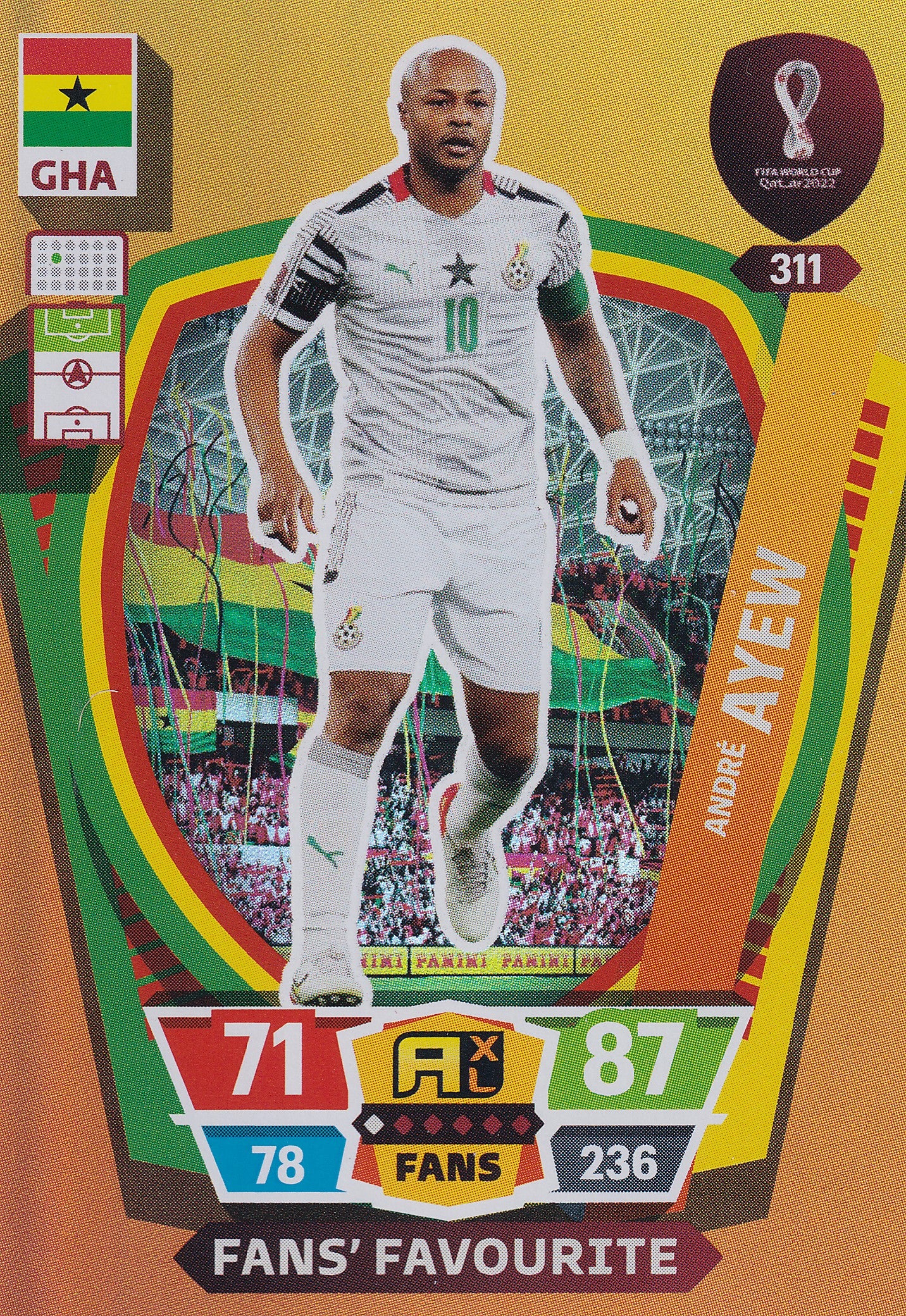 311. ANDRE AYEW - GHANA - FANS FAVOURITE