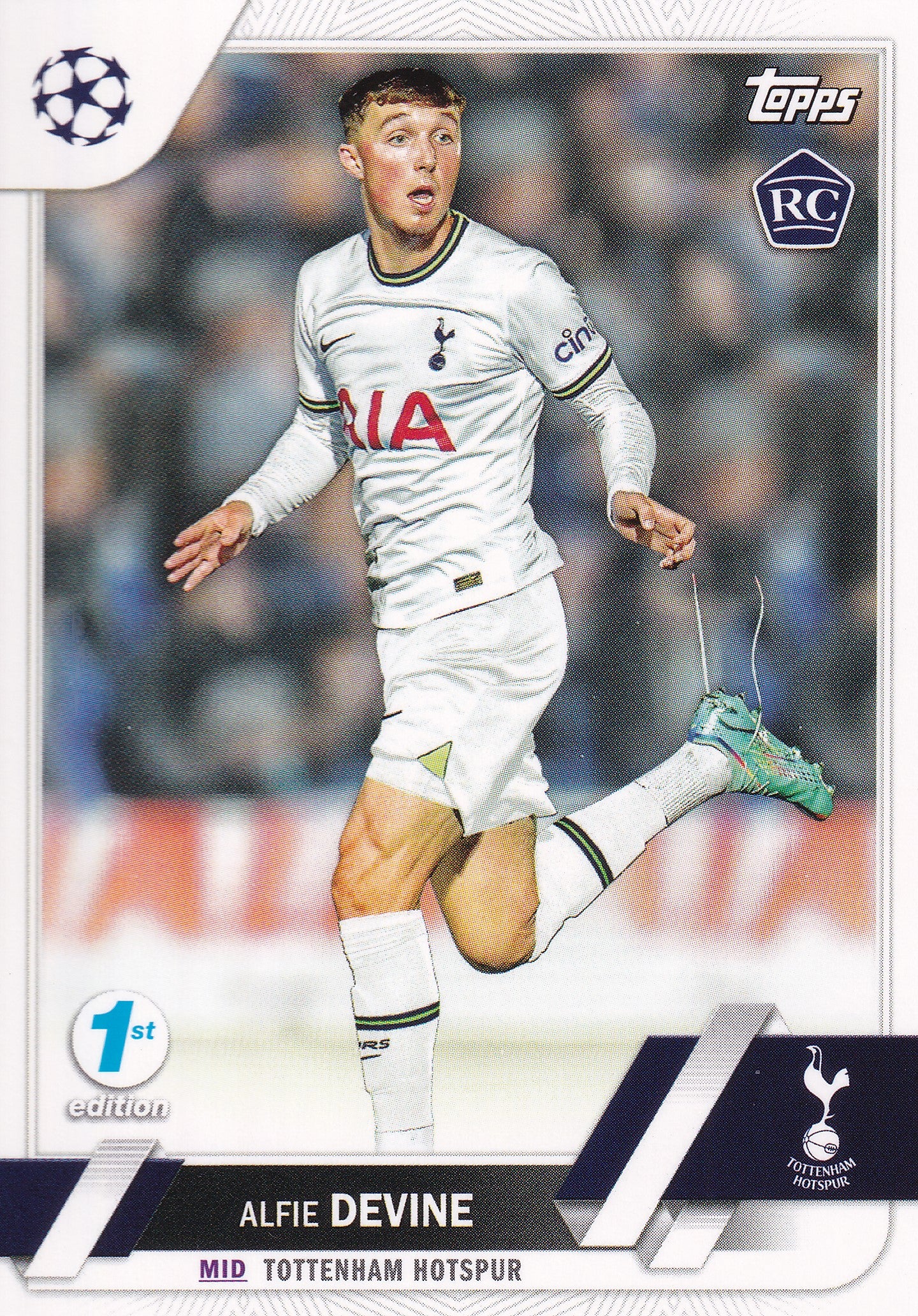 129. ALFIE DEVINE - TOTTENHAM HOTSPUR - ROOKIE CARD - 1ST EDITION