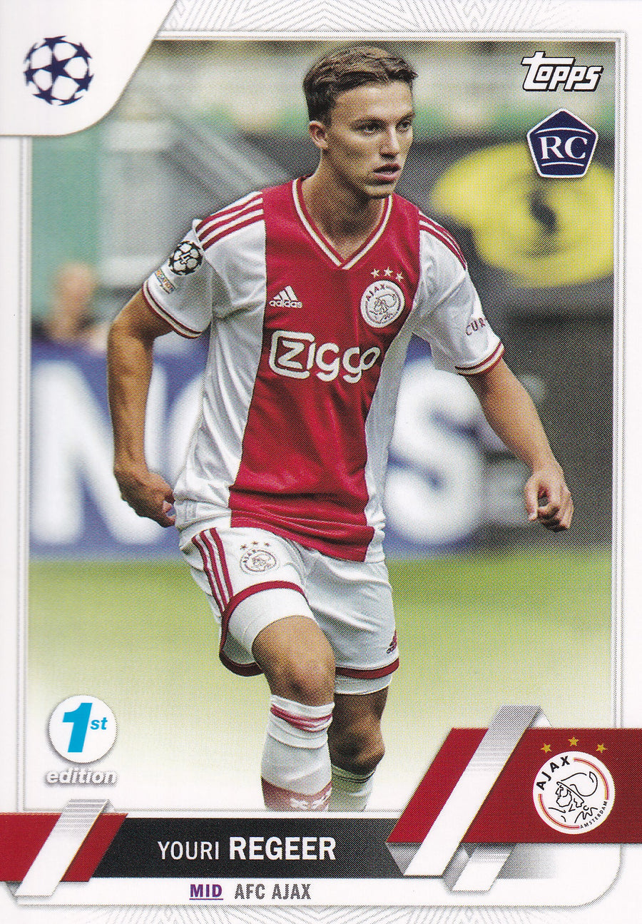 179. YOURI REGEER - AFC AJAX - ROOKIE CARD - 1ST EDITION
