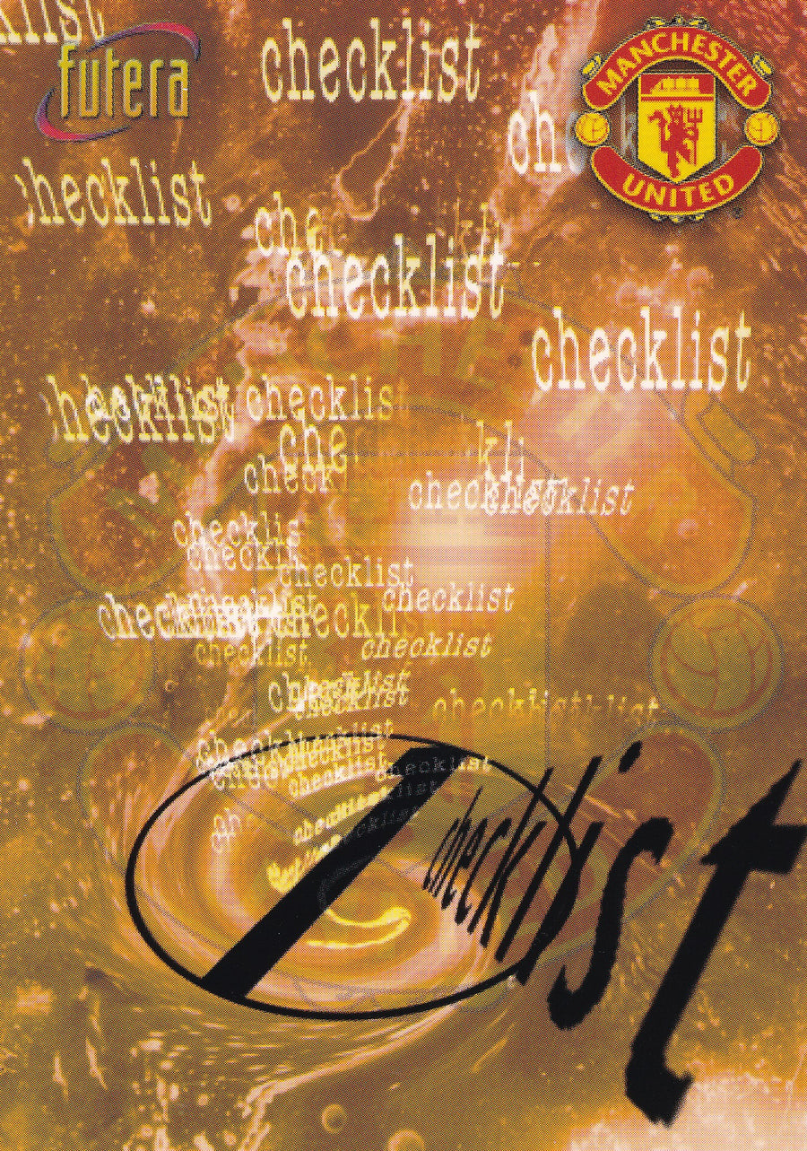 096. MANCHESTER UNITED - CHECKLIST 1 - 1-45
