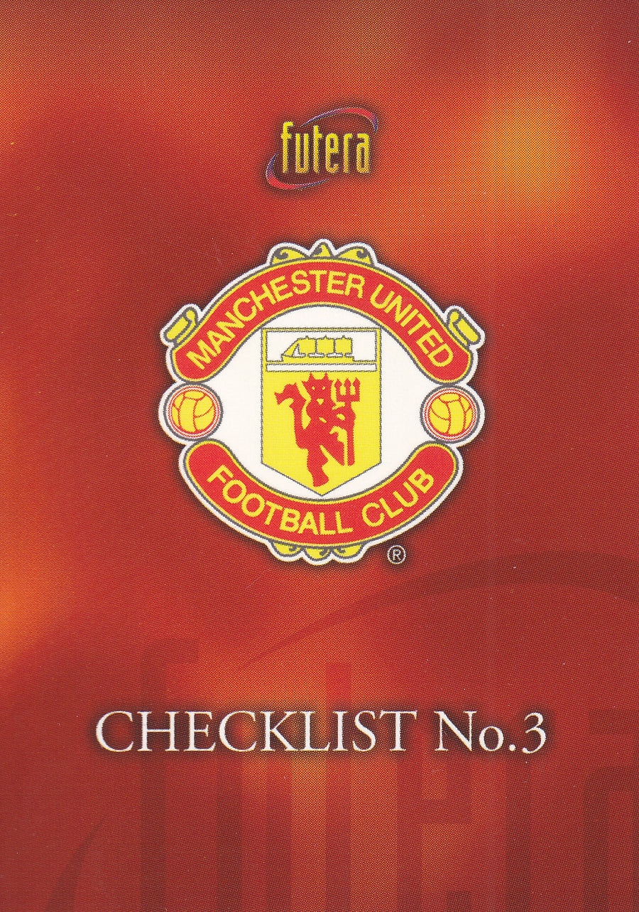 100. MANCHESTER UNITED - CHECKLIST NO.3
