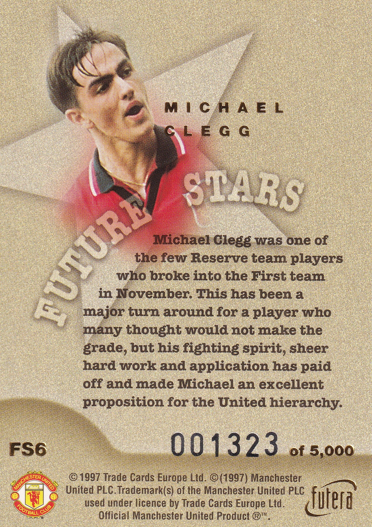 FS6. MICHAEL CLEGG - MANCHESTER UNITED - FUTURE STARS /5000