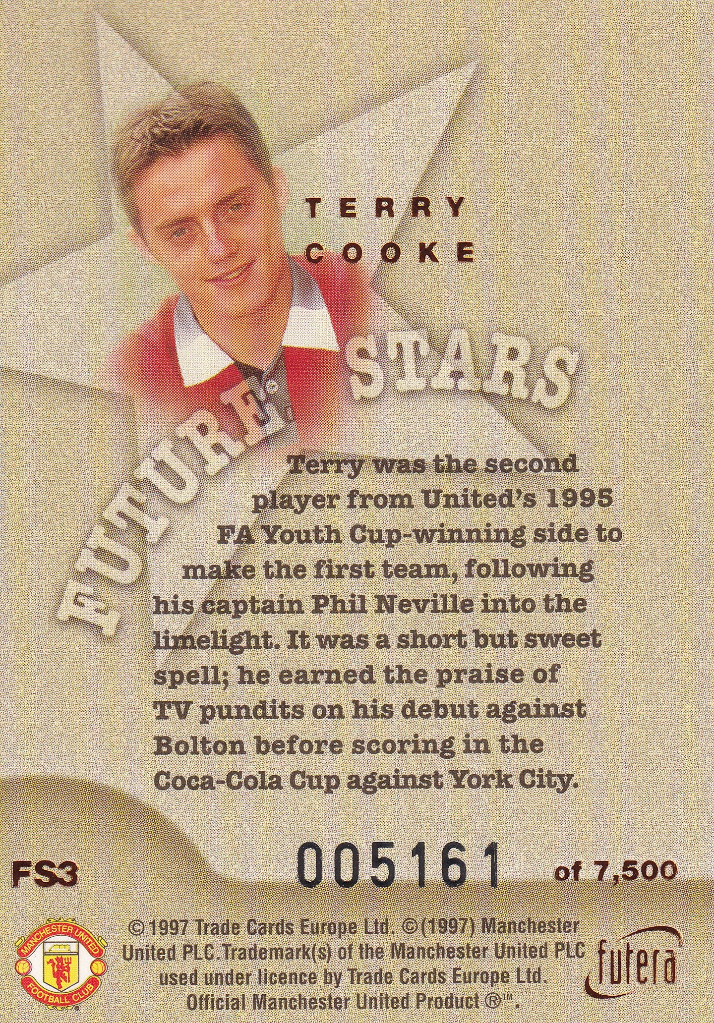 FS3. TERRY COOKE - MANCHESTER UNITED  FUTURE STARS /7500