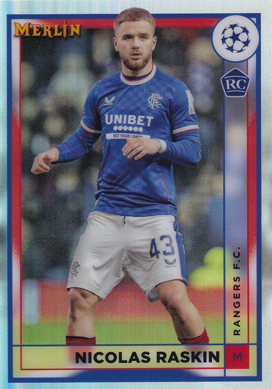 148. NICOLAS RASKIN - RANGERS F.C. - ROOKIE CARD - REFRACTOR