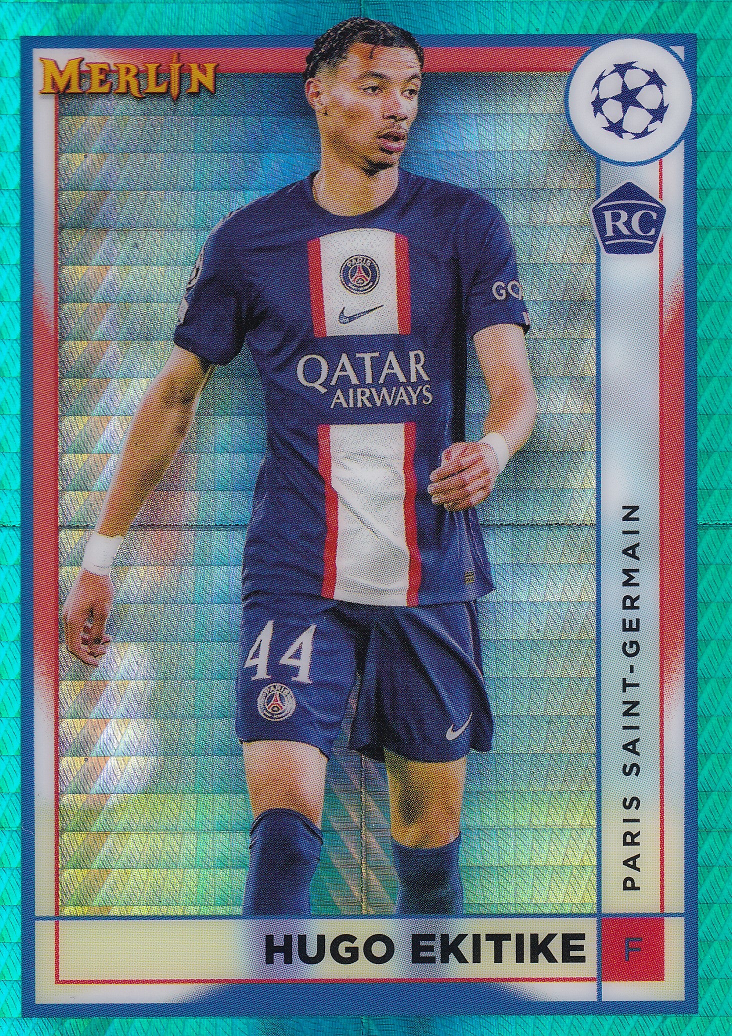 100. HUGO EKITIKE - PARIS SAINT-GERMAIN - ROOKIE CARD - AQUA