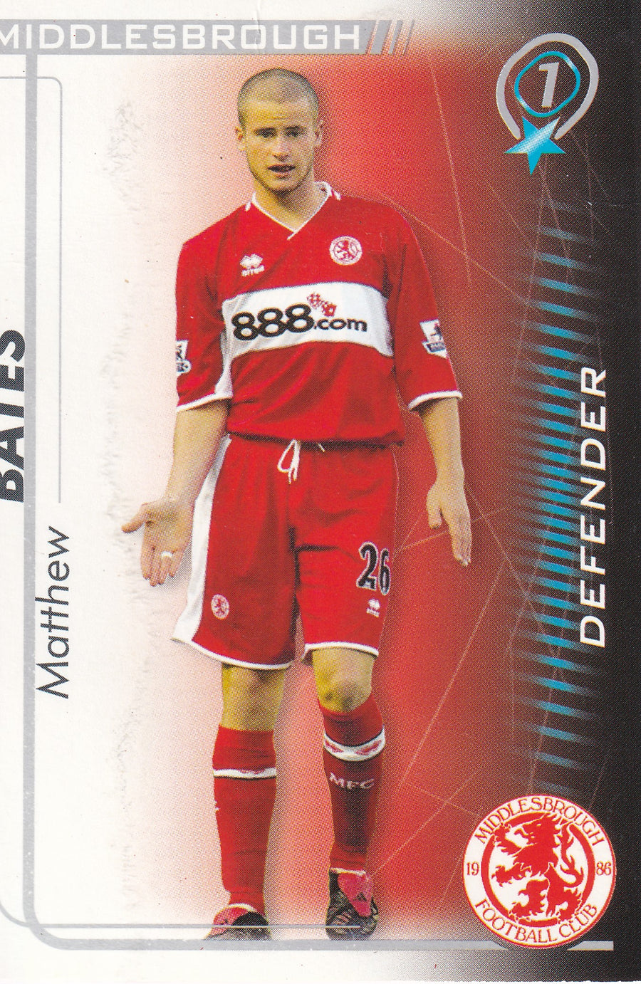 222. MATTHEW BATES - MIDDLESBROUGH