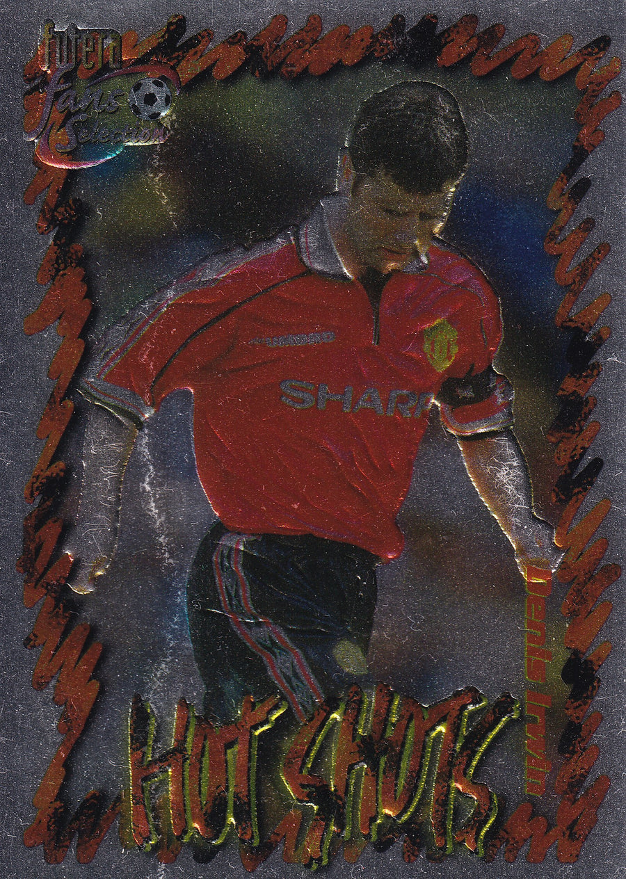 048. DENIS IRWING - MANCHESTER UNITED - HOT SHOTS - CHROME - EMBOSED