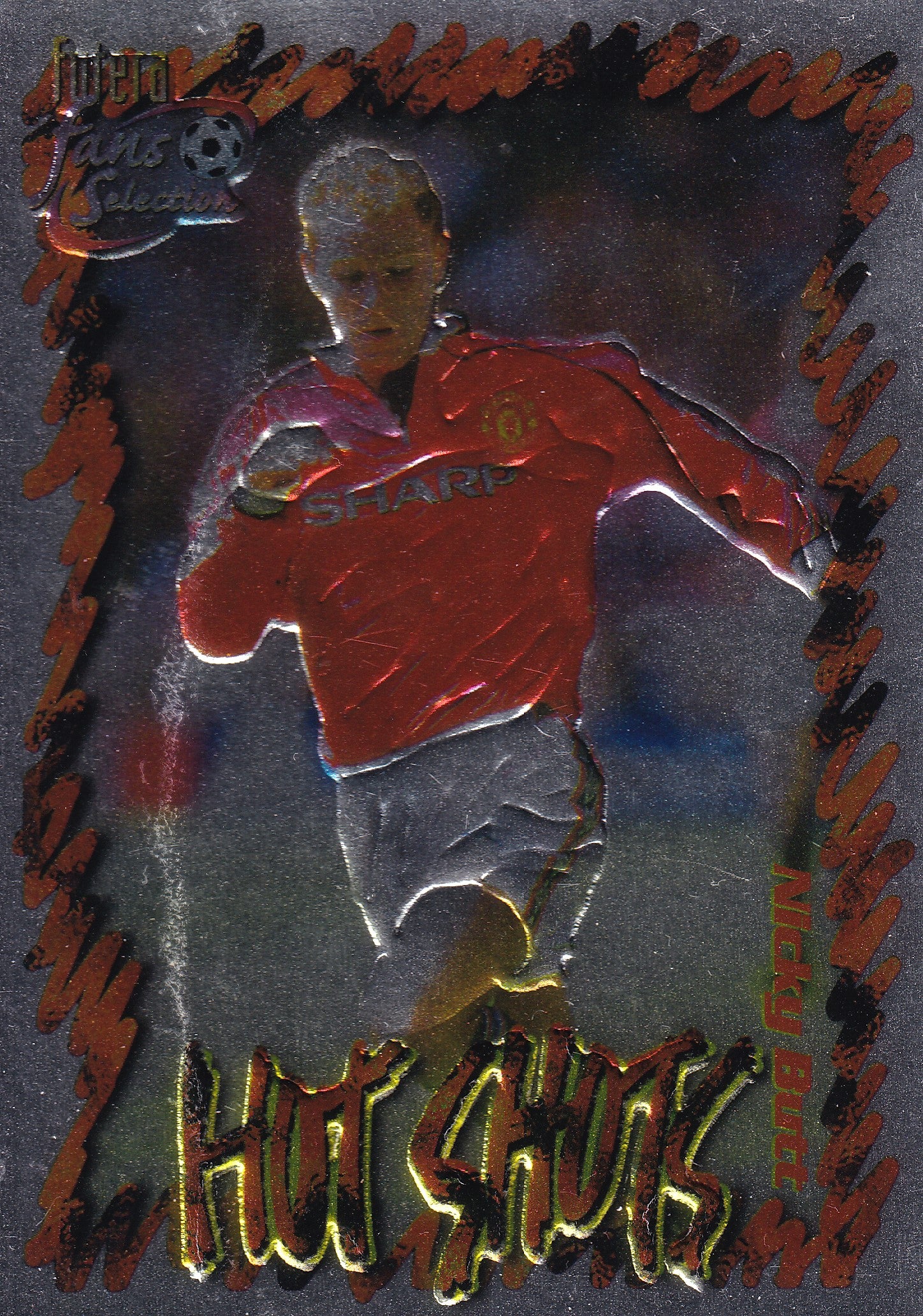 053. NICKY BUTT - MANCHESTER UNITED - HOT SHOTS - CHROME - EMBOSED