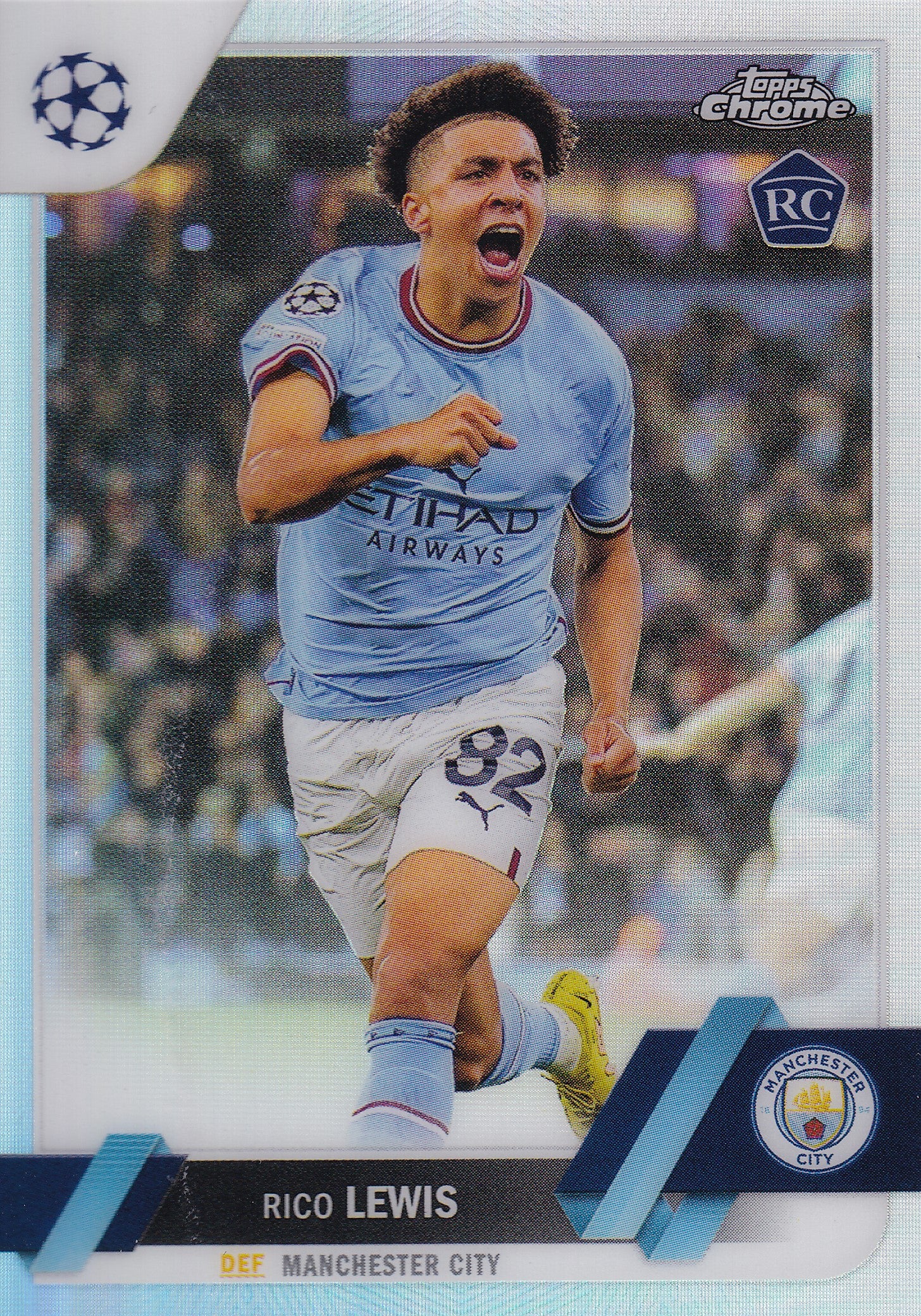 163. RICO LEWIS - MANCHESTER CITY - ROOKIE CARD - REFRACTOR
