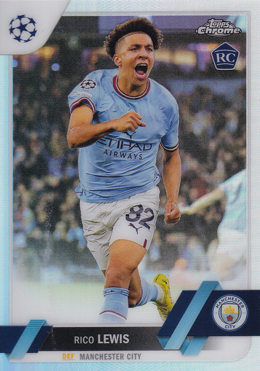 163. RICO LEWIS - MANCHESTER CITY - ROOKIE CARD - REFRACTOR