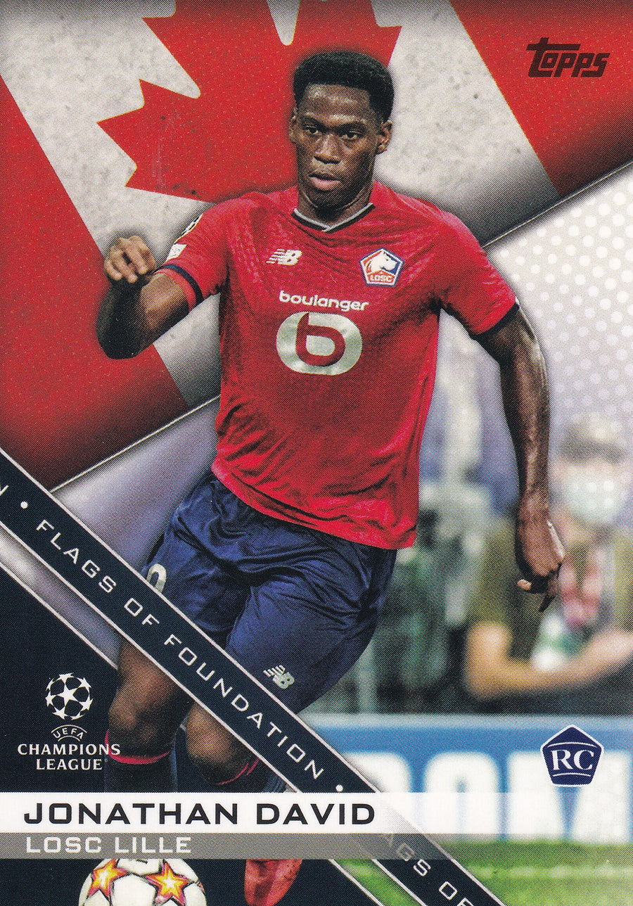 FF-13. JONATHAN DAVID - LOSC LILLE - ROOKIE CARD - FLAGS OF FOUNDATION