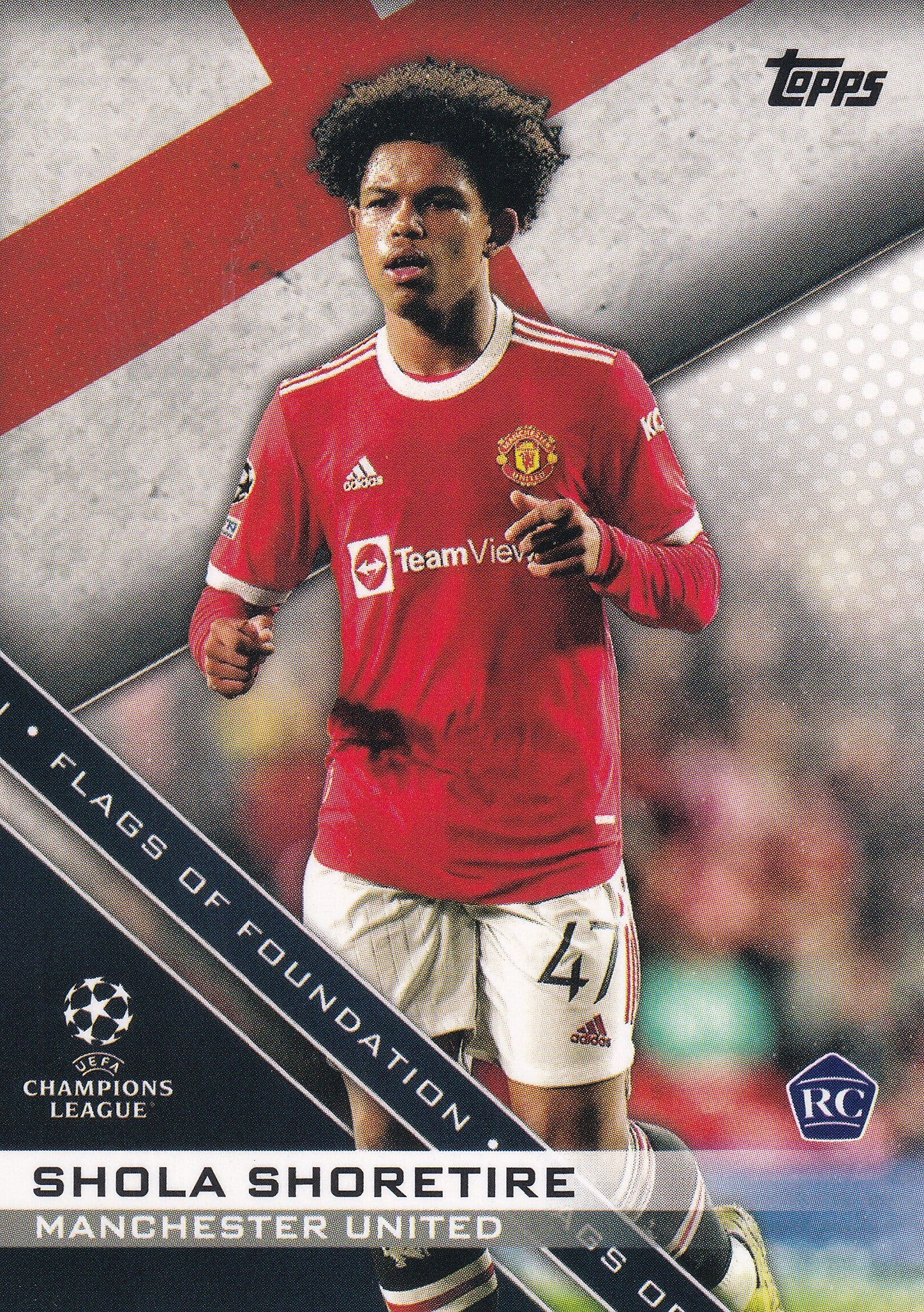 FF-03. SHOLA SHORETIRE - MANCHESTER UNITED - ROOKIE CARD - FLAGS OF FOUNDATION
