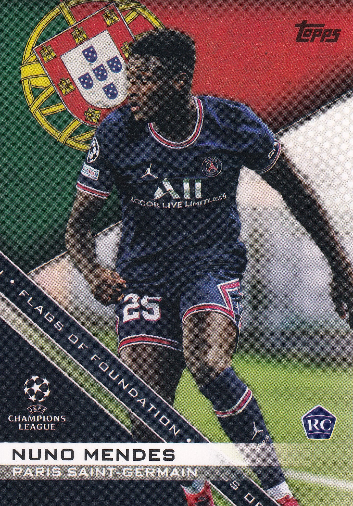 FF-10. NUNO MENDES - PARIS SAINT-GERMAIN - ROOKIE CARD - FLAGS OF FOUNDATION