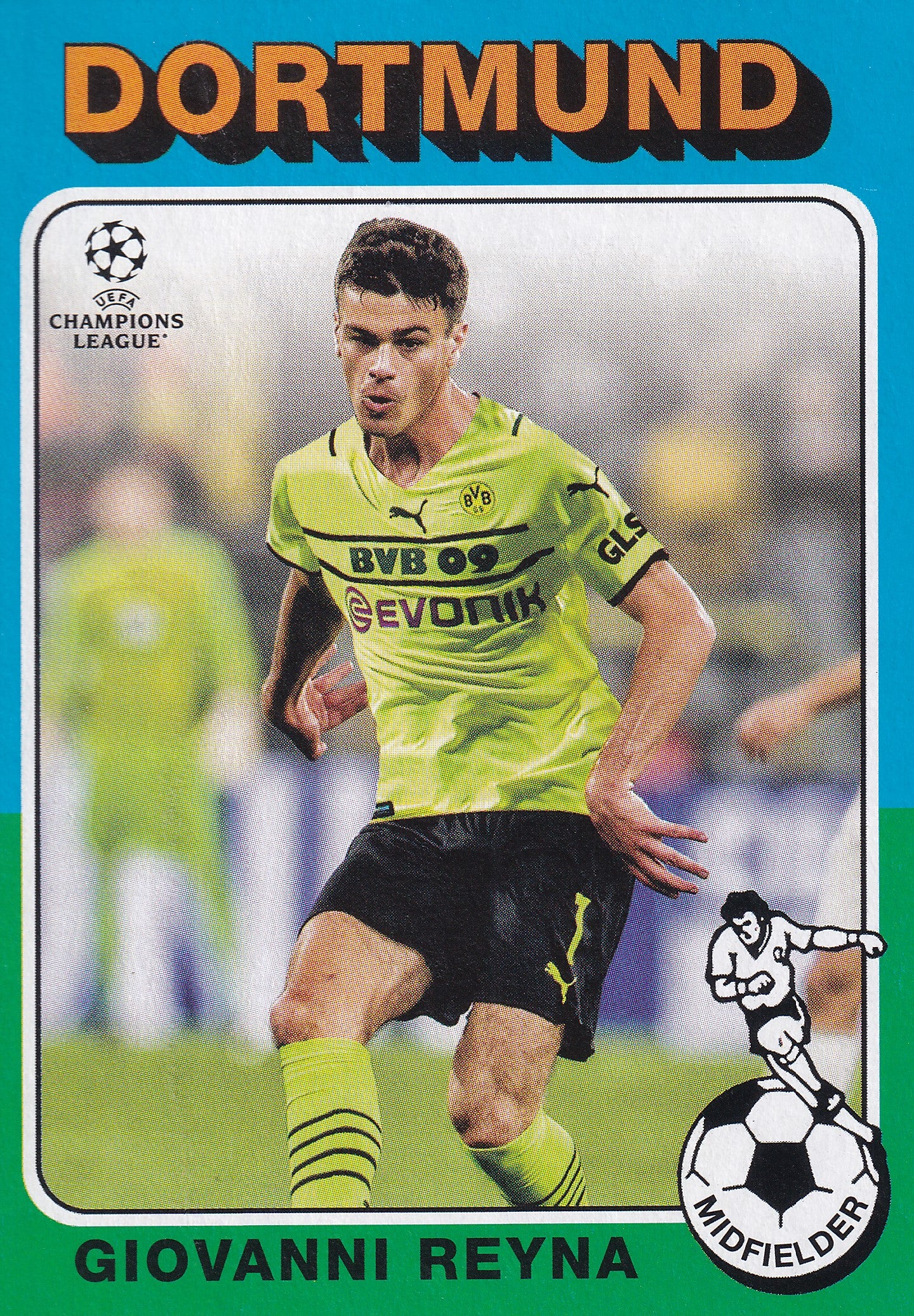 75-08. GIOVANNI REYNA - BORUSSIA DORTMUND - TOPPS FOOTBALLER 1975-76