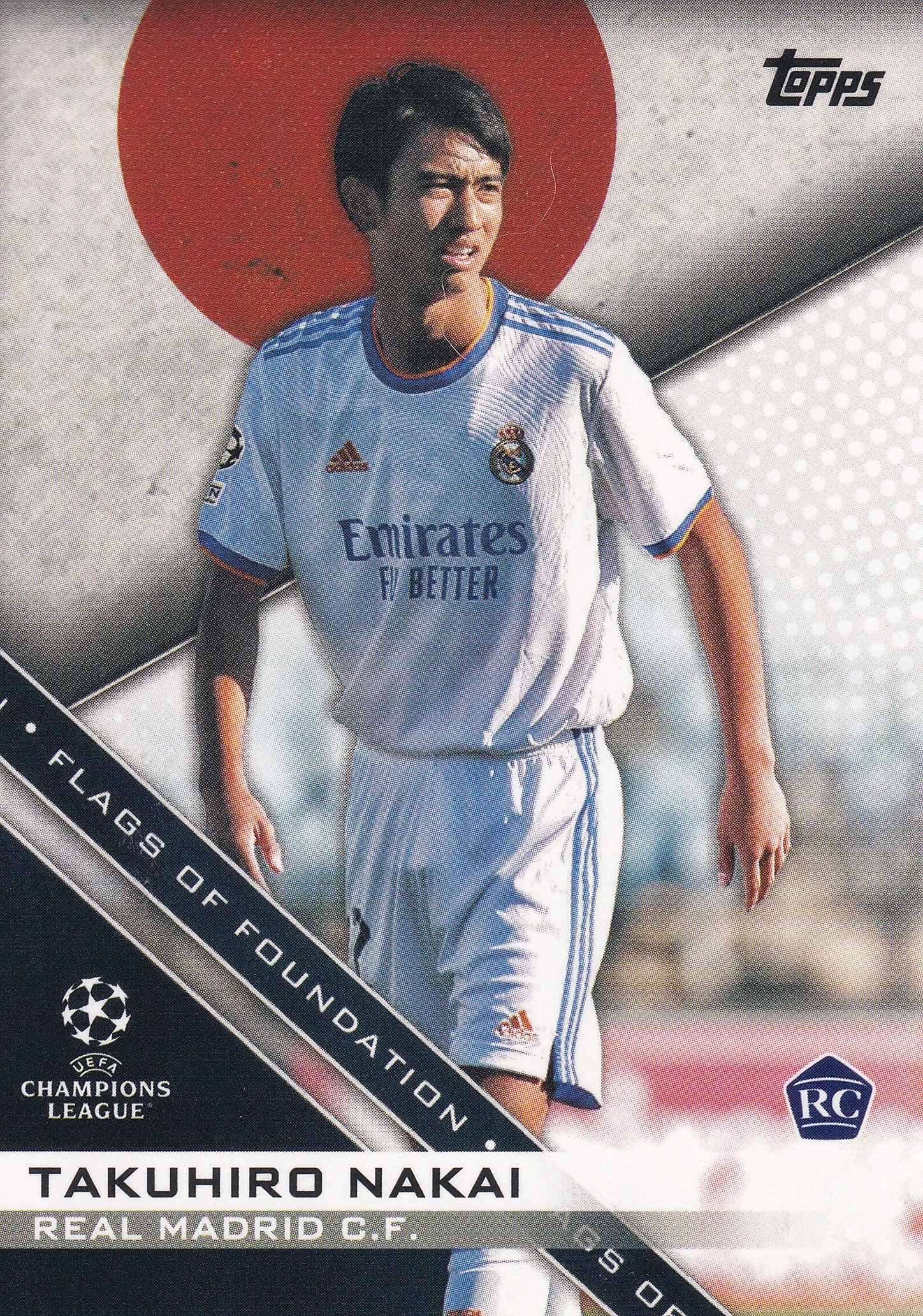 FF-02. TAKUHIRO NAKAI - REAL MADRID C.F. - ROOKIE CARD - FLAGS OF FOUNDATION