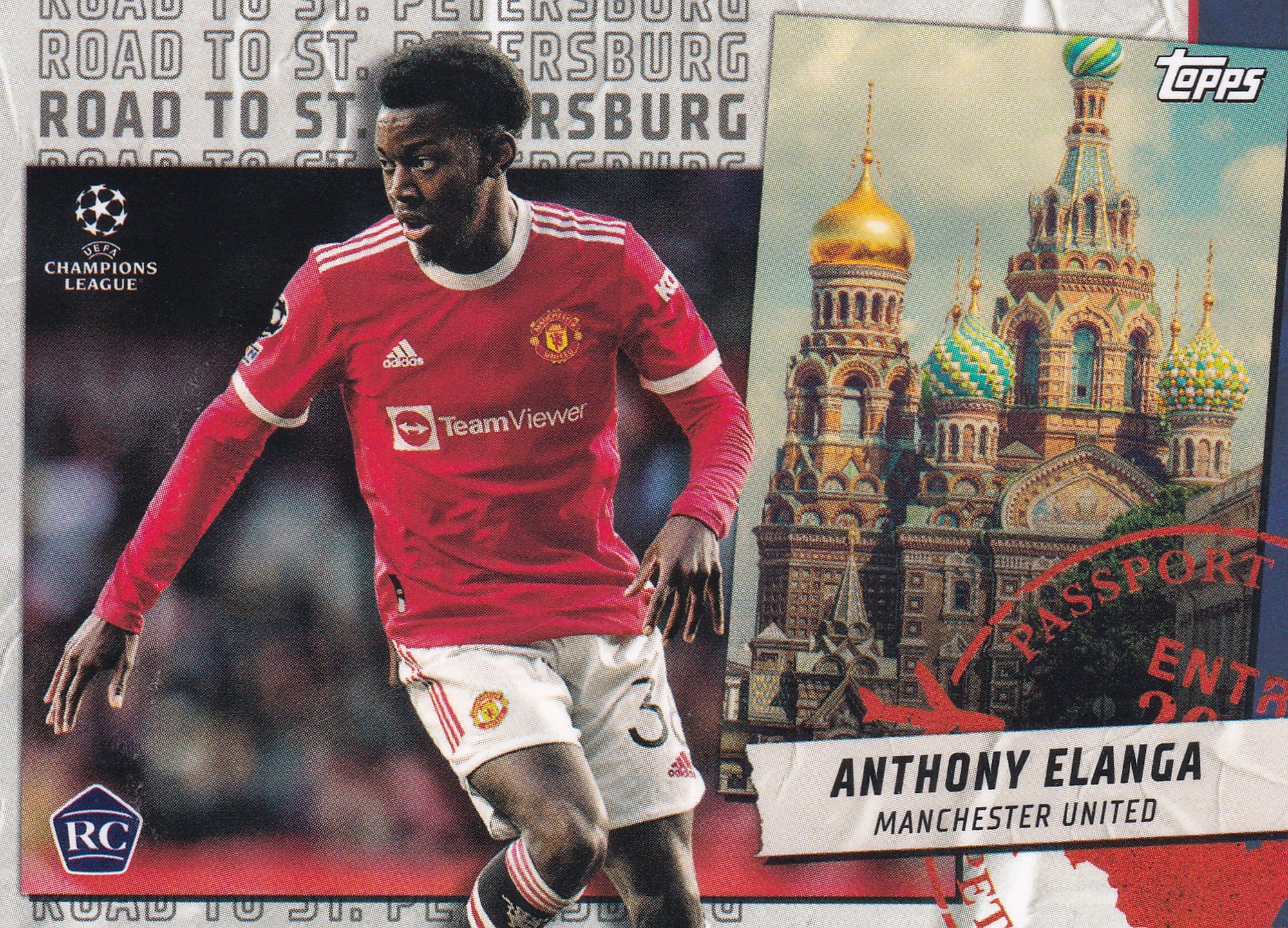 RSP-03. ANTHONY ELANGA - MANCHESTER UNITED - ROOKIE CARD - ROAD TO ST. PETERSBURG