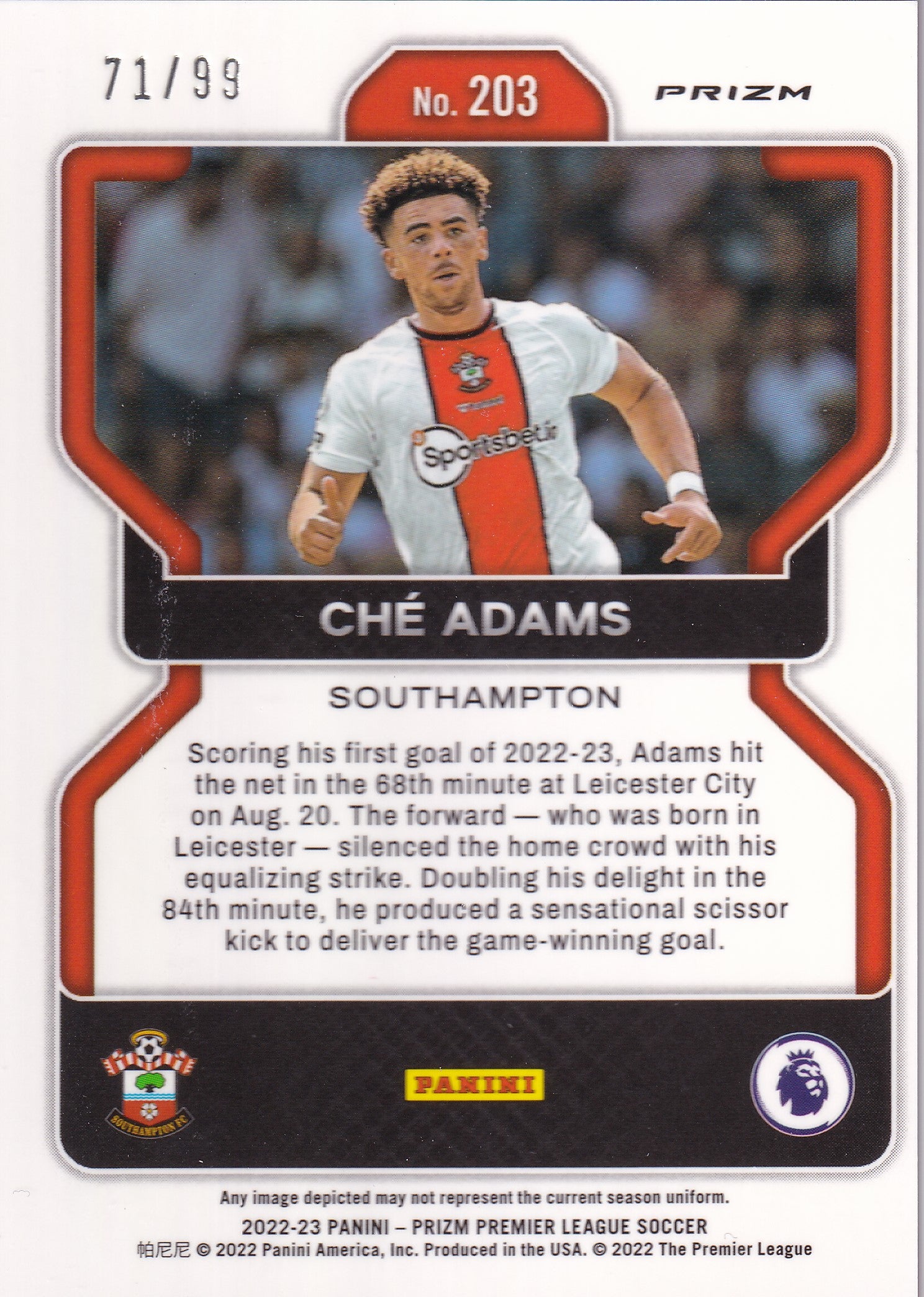 203. CHE ADAMS - SOUTHAMPTON - PINK SPECKAL /99
