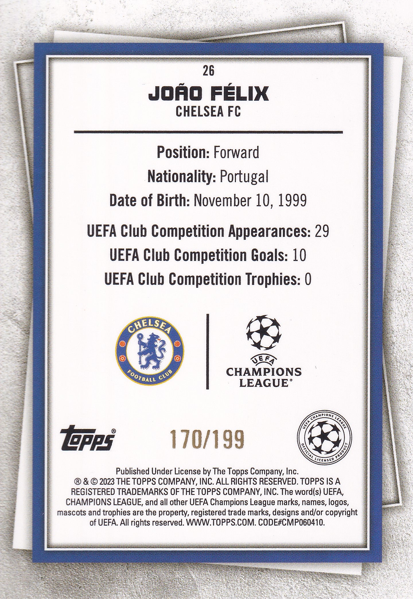026. JOÃO FELIX - CHELSEA FC - /199