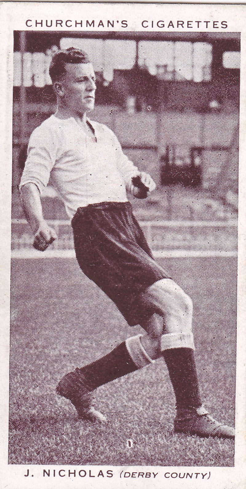 032. J. NICHOLAS - DERBY COUNTY - CHURCHMAN'S CIGARETTES