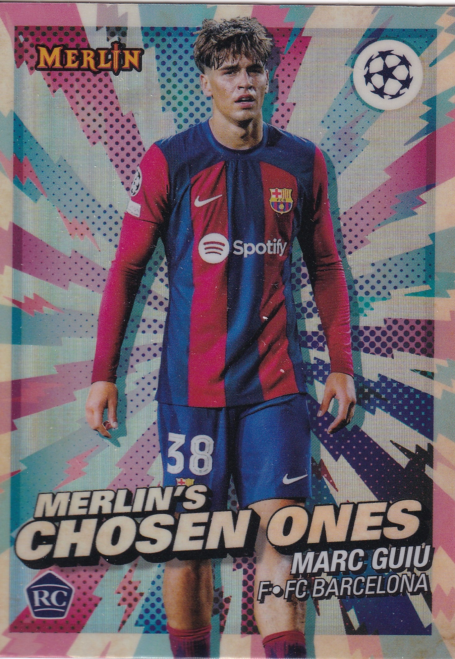 MC-06. MARC GUIU - FC BARCELONA - ROOKIE CARD - MERLIN'S CHOSEN ONES