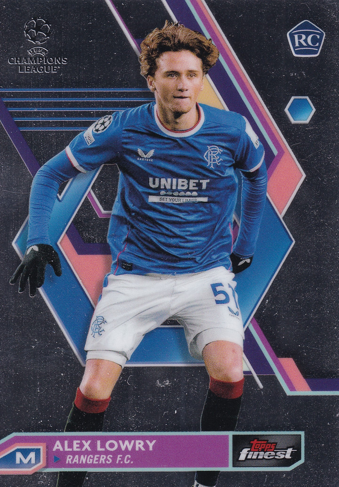 142. ALEX LOWRY - RANGERS F.C.  ROOKIE CARD