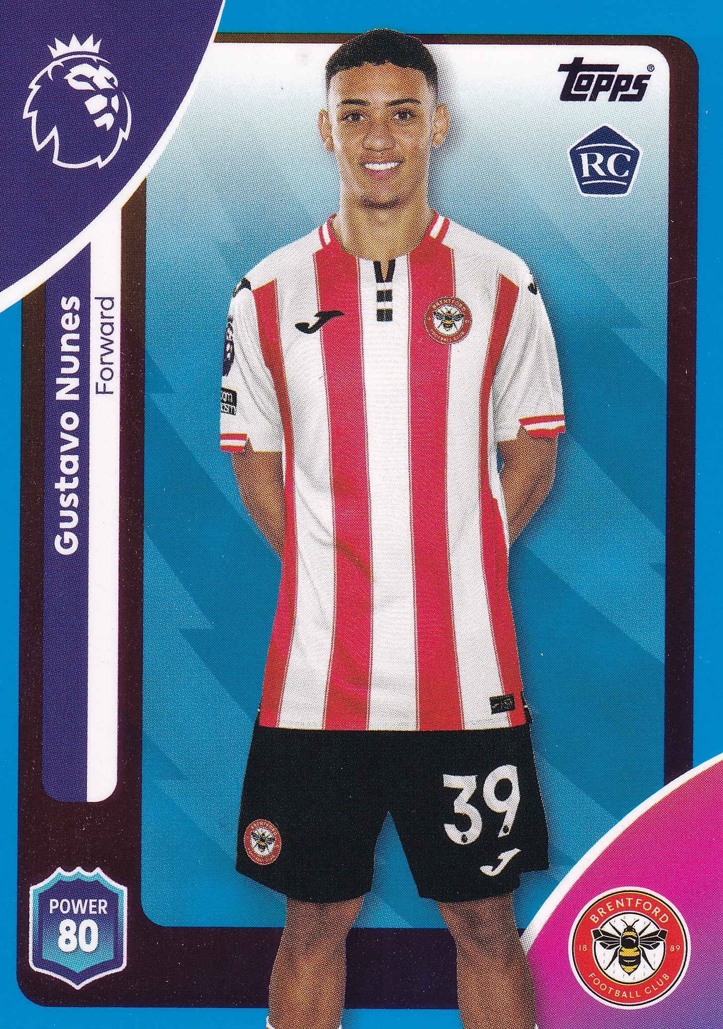 067. GUSTAVO NUNES - BRENTFORD - ROOKIE CARD - BLUE PARALLELL