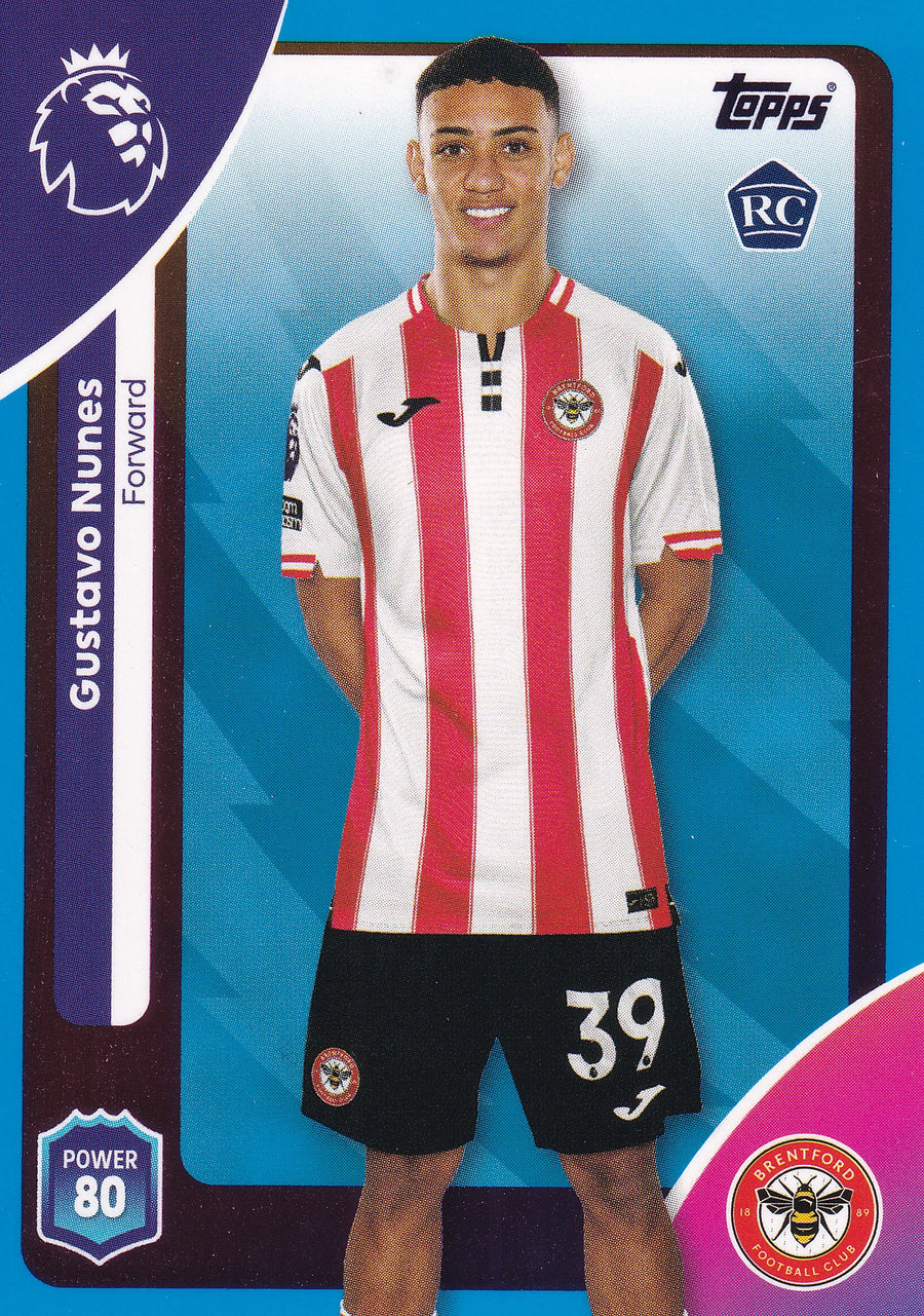 067. GUSTAVO NUNES - BRENTFORD - ROOKIE CARD - BLUE PARALLELL